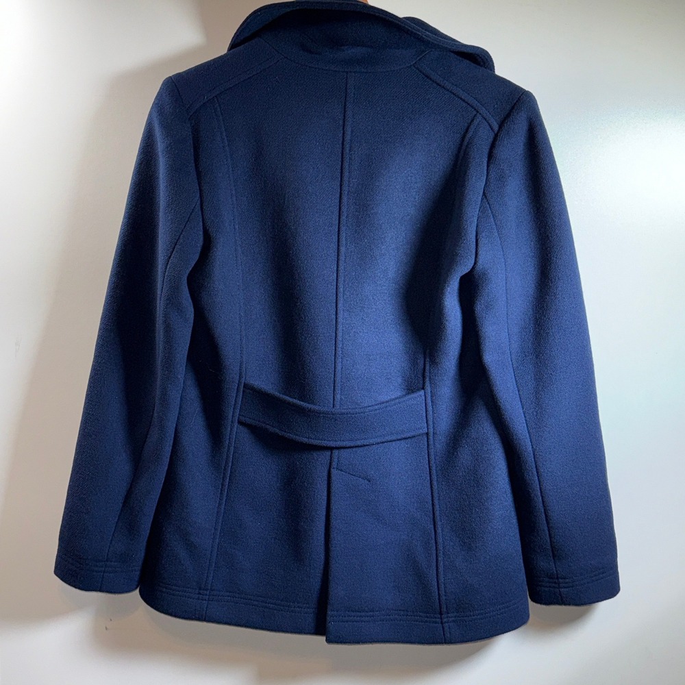 J Crew Factor Navy Wool Blend Peacoat Gold Button Double Breasted Classic Chic 2 - Picture 9 of 12